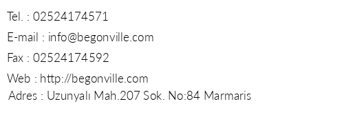 Begonville Beach Hotel telefon numaralar, faks, e-mail, posta adresi ve iletiim bilgileri